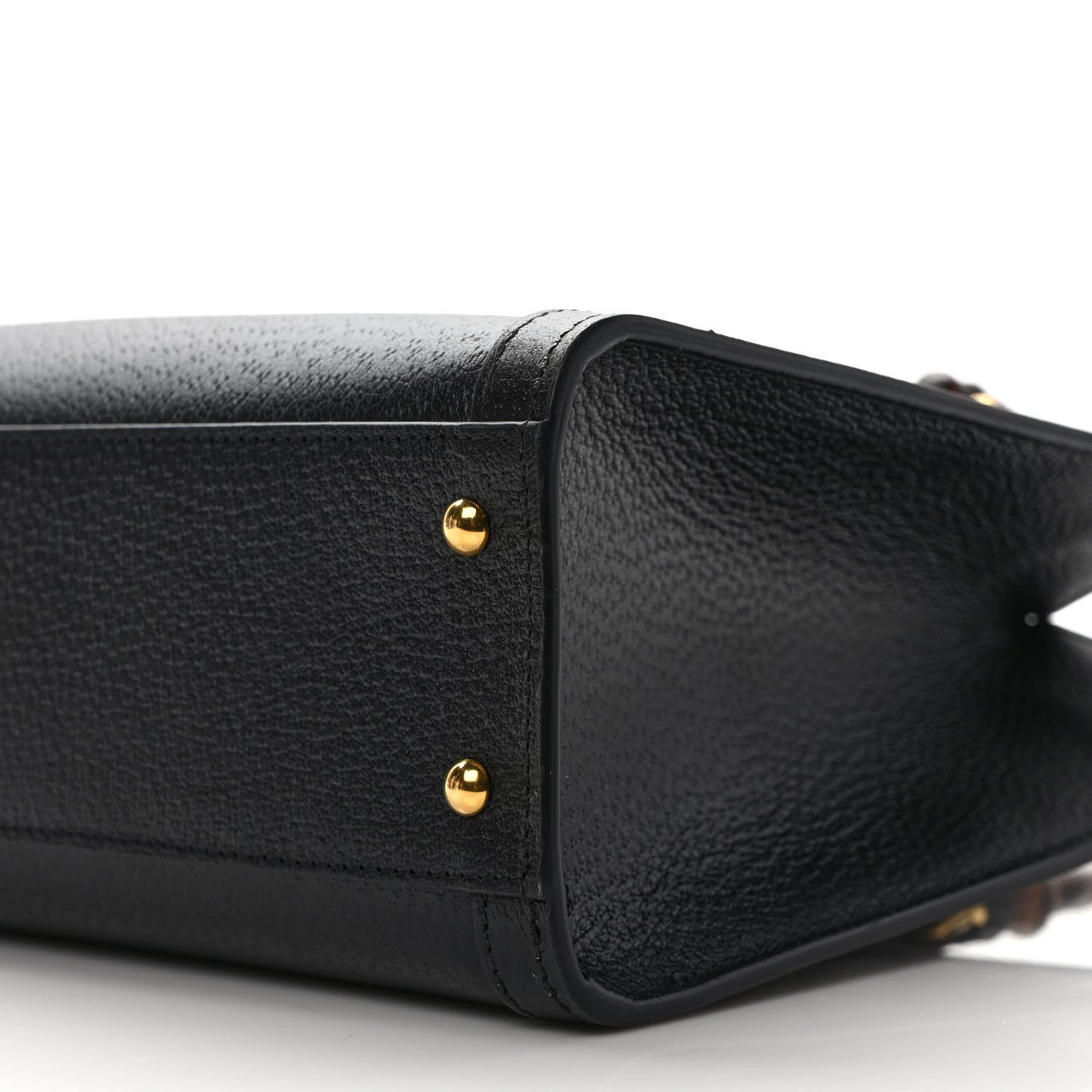 Textured Dollar Calfskin Web Small Diana Tote Bag Black Dusty Grey