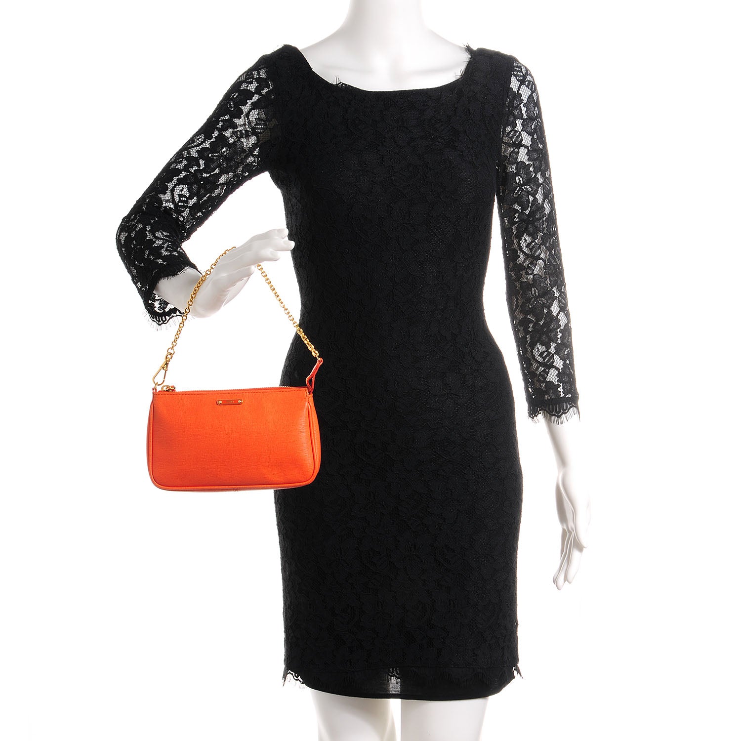 Fendi Vitello Elite Pochette Arancio 2 of 9