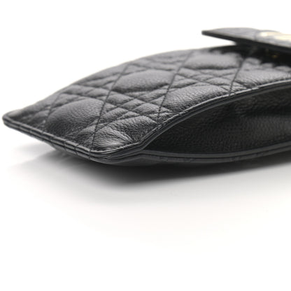 Christian Dior Grained Calfskin Cannage Caro Phone Pouch Holder Black 9 of 9