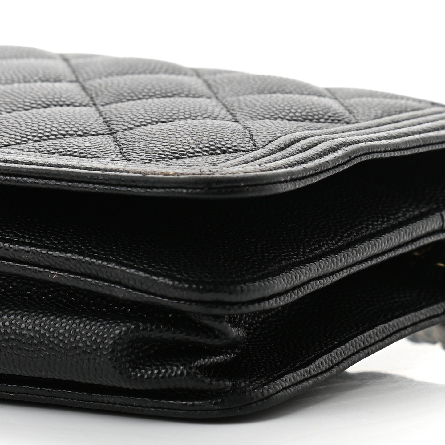 Caviar Quilted Boy Wallet On Chain WOC Black