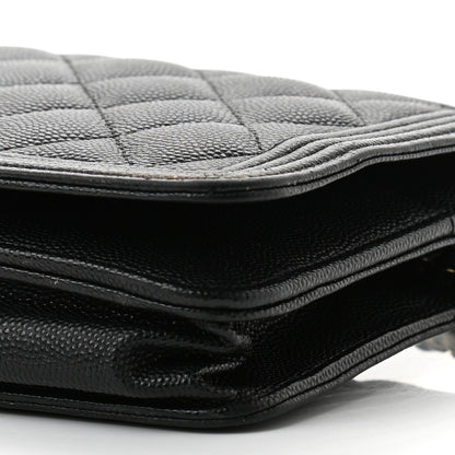 Chanel Caviar Quilted Boy Wallet On Chain WOC Black 11 of 12