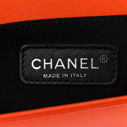 Chanel Patent Calfskin Quilted Medium Plexiglass Boy Flap Orange 6 of 13