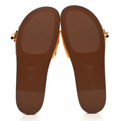 Fendi Satin Fendi Feel Slide Sandals 39.5 Orange 5 of 7