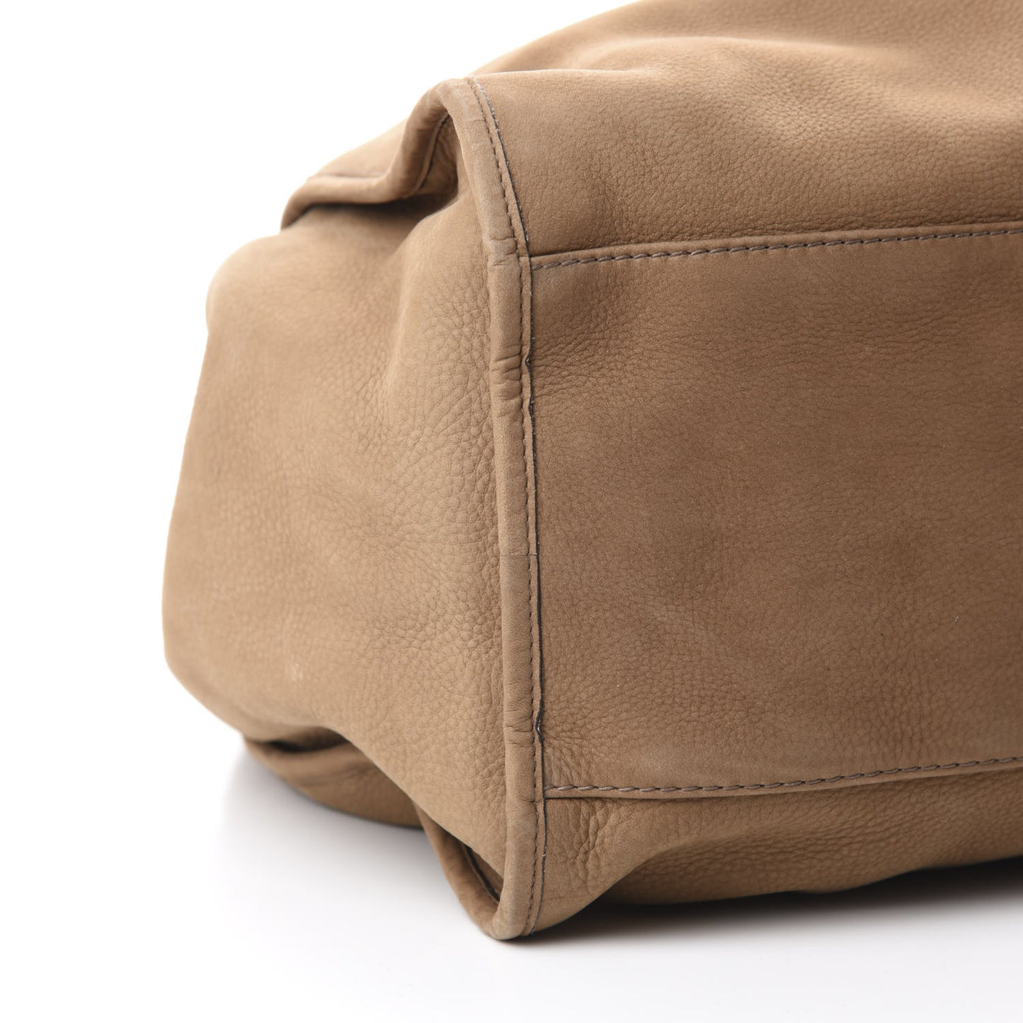 Nubuck Large Soft Stirrup Shoulder Bag Light Brown