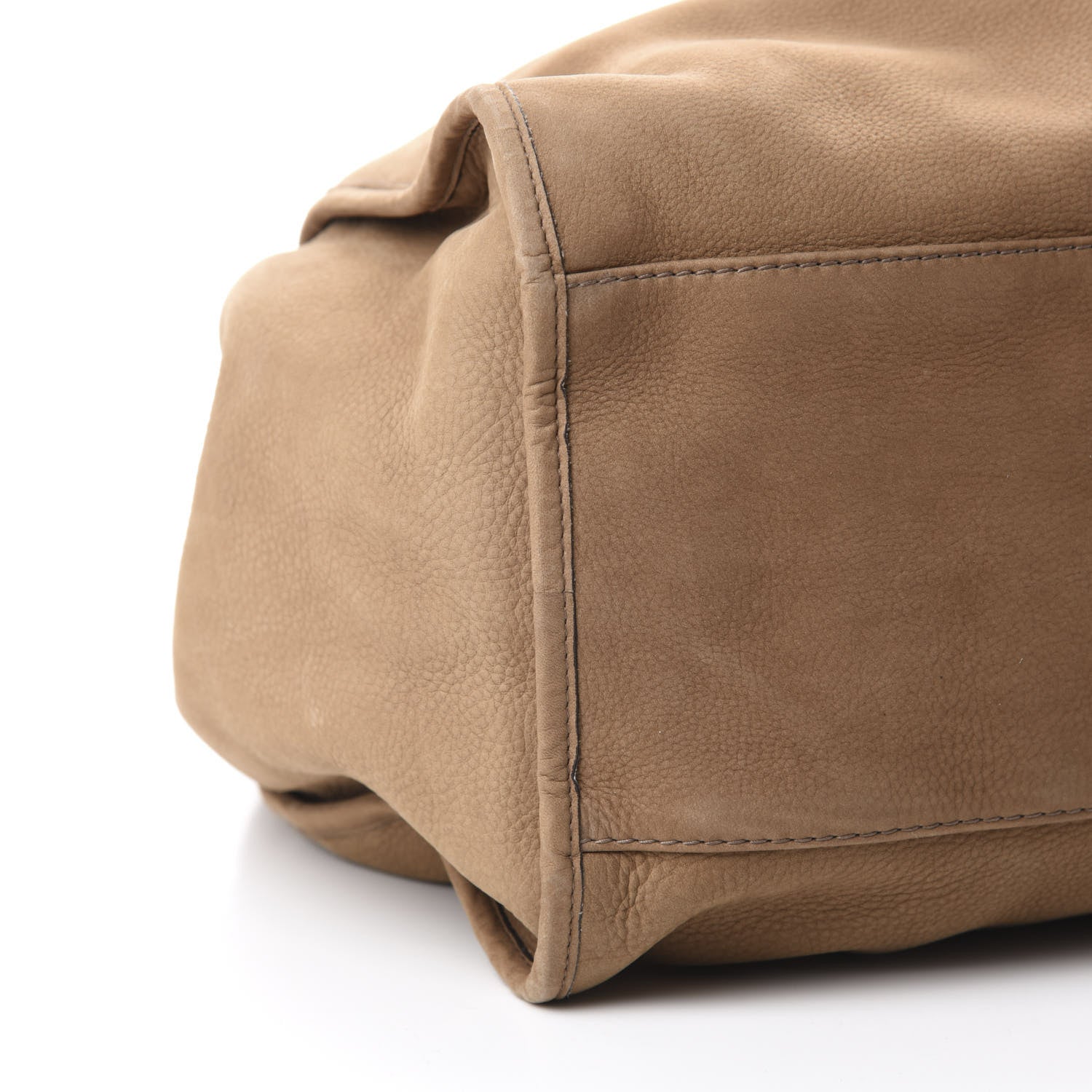 Gucci Nubuck Large Soft Stirrup Shoulder Bag Light Brown 6 of 10