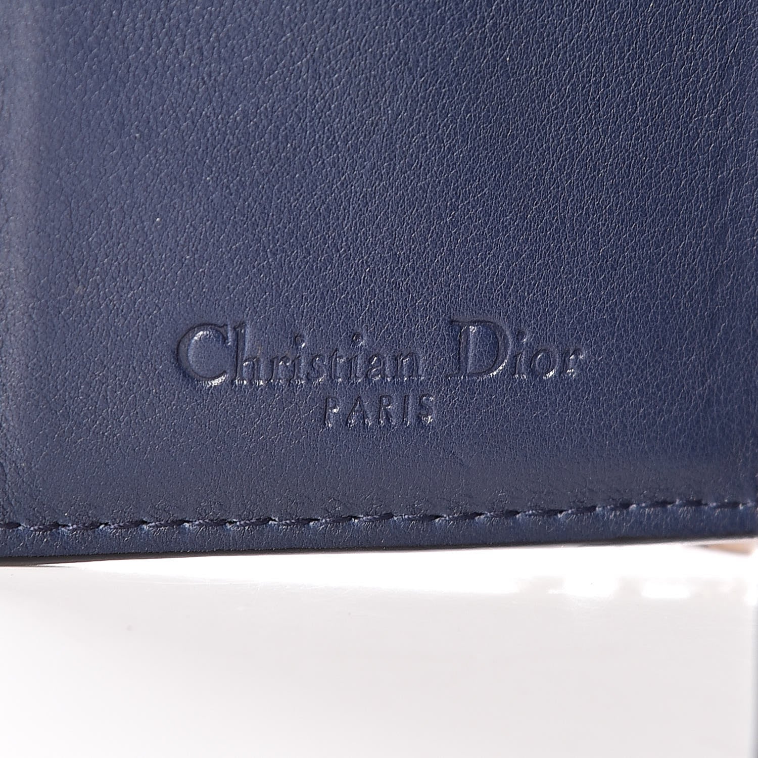 Christian Dior Lambskin Cannage Studded Lady Dior Card Holder Navy 6 of 7