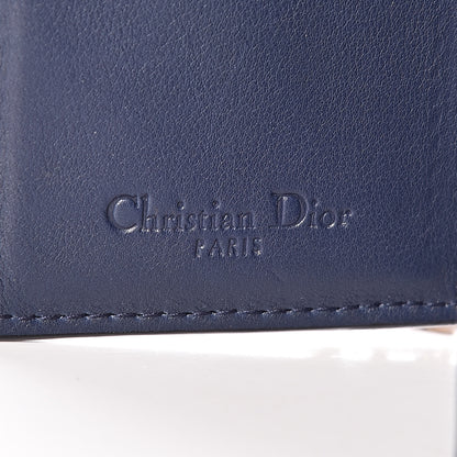 Christian Dior Lambskin Cannage Studded Lady Dior Card Holder Navy 6 of 7