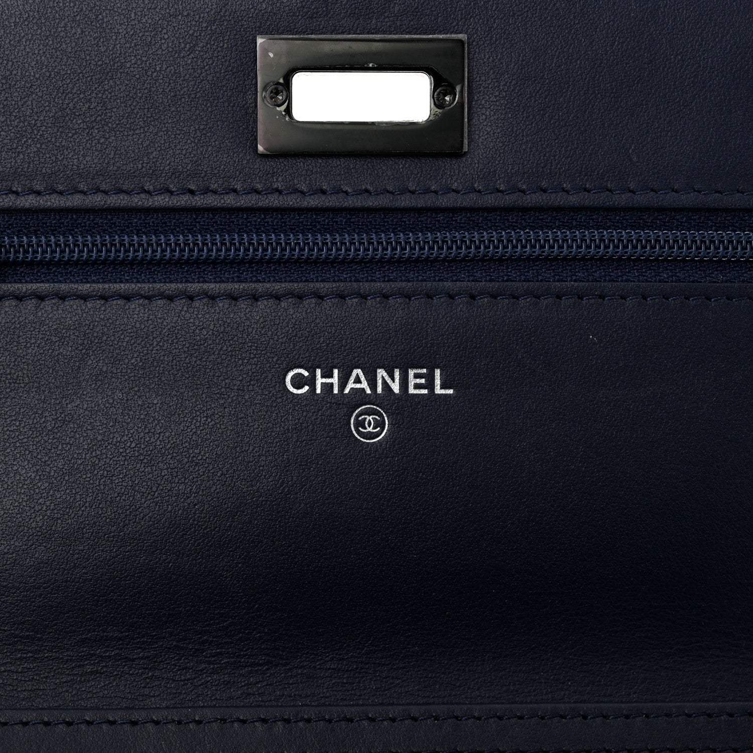 Chanel Aged Calfskin Quilted Reissue Wallet On Chain WOC Navy Blue 6 of 11