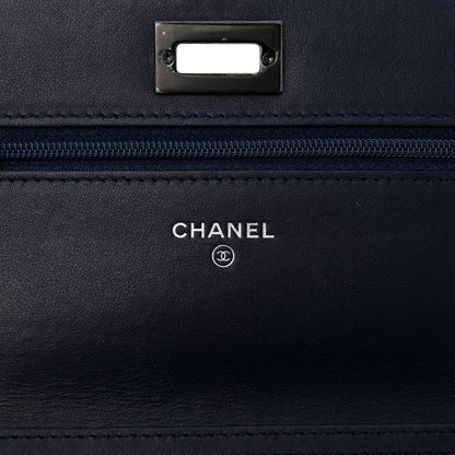 Chanel Aged Calfskin Quilted Reissue Wallet On Chain WOC Navy Blue 6 of 11