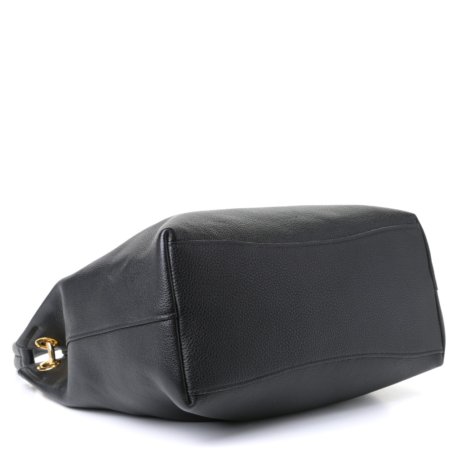 Vitello Phenix Embossed Logo Hobo Black