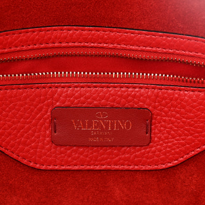 Valentino Garavani Grained Calfskin Rockstud Shoulder Tote Rouge Pur 6 of 15