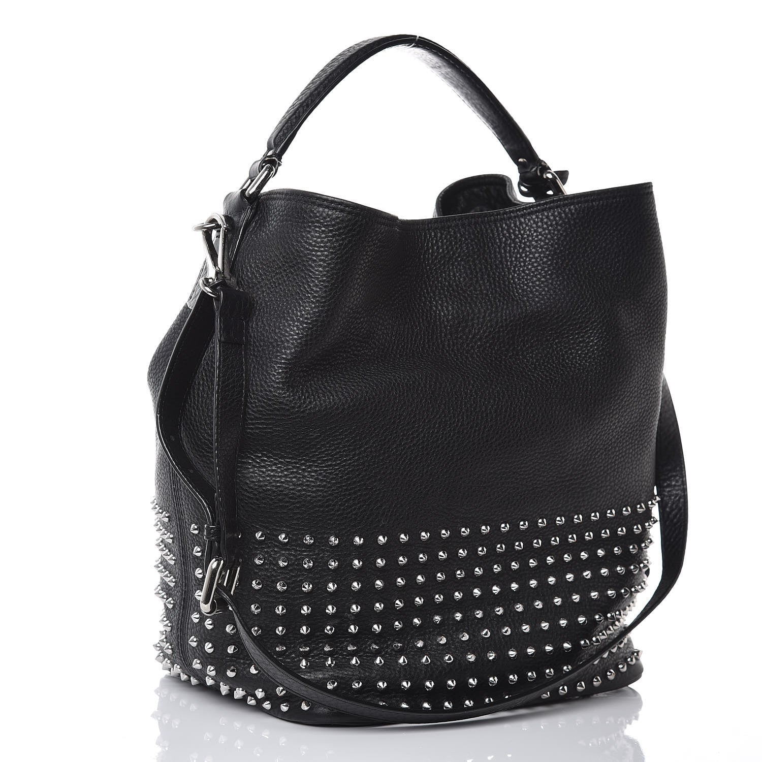 Burberry Calfskin Studded Medium Susanna Hobo Black 3 of 9