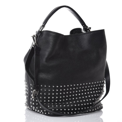 Burberry Calfskin Studded Medium Susanna Hobo Black 3 of 9