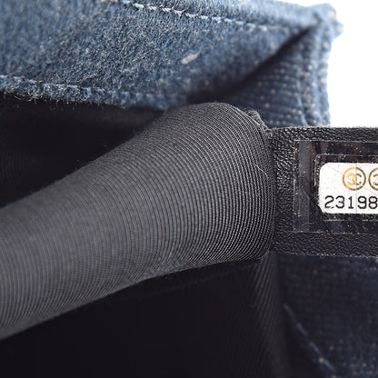 Chanel Denim Embossed Medium Boy Flap Blue 7 of 12