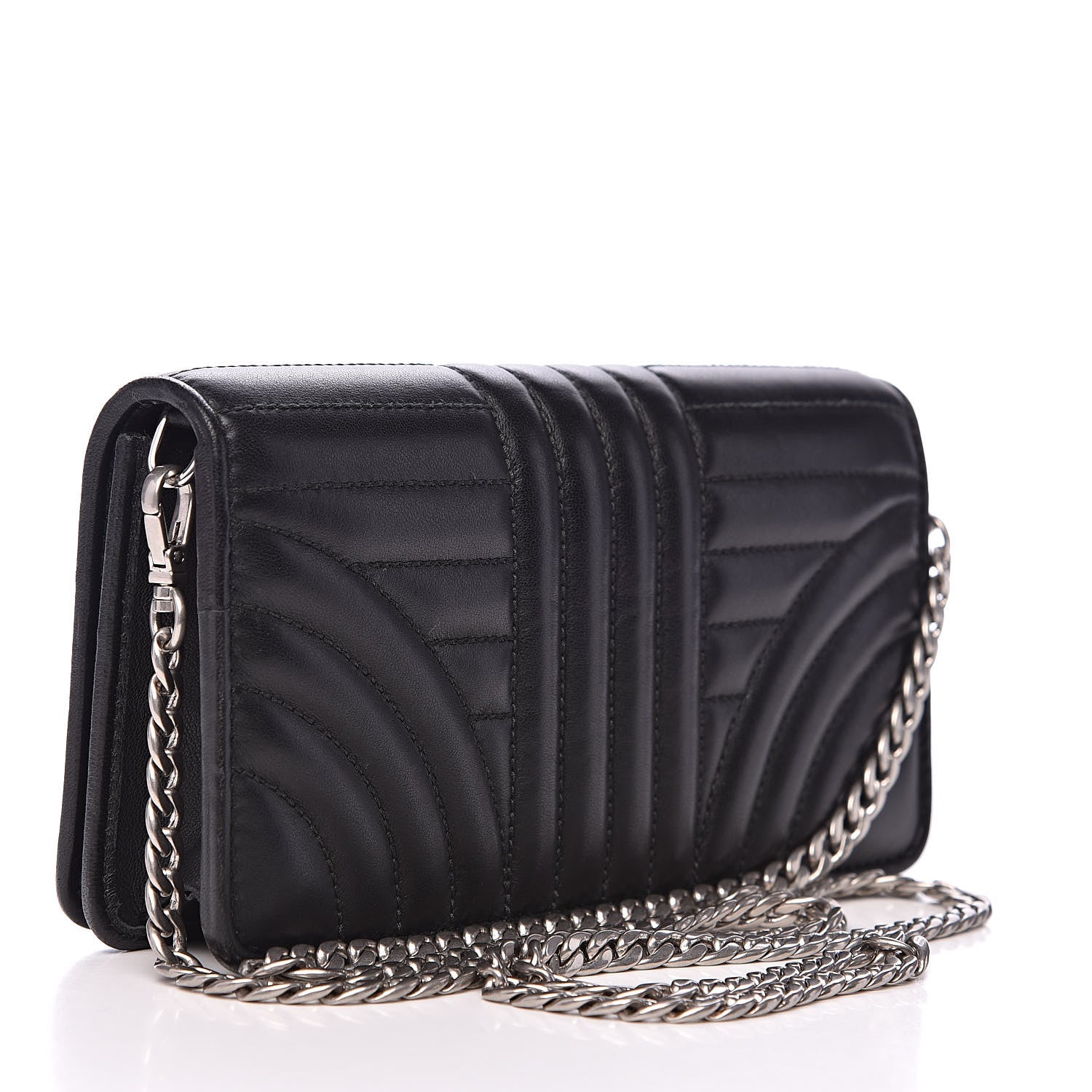 Prada Nappa Impunture Diagramme Chain Wallet Black 3 of 12