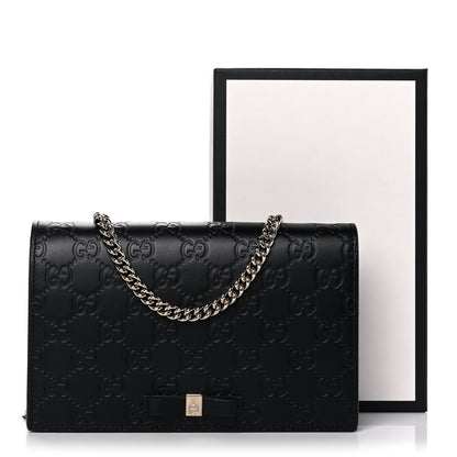 Gucci Guccissima Signature Bowy Chain Wallet Black 12 of 12