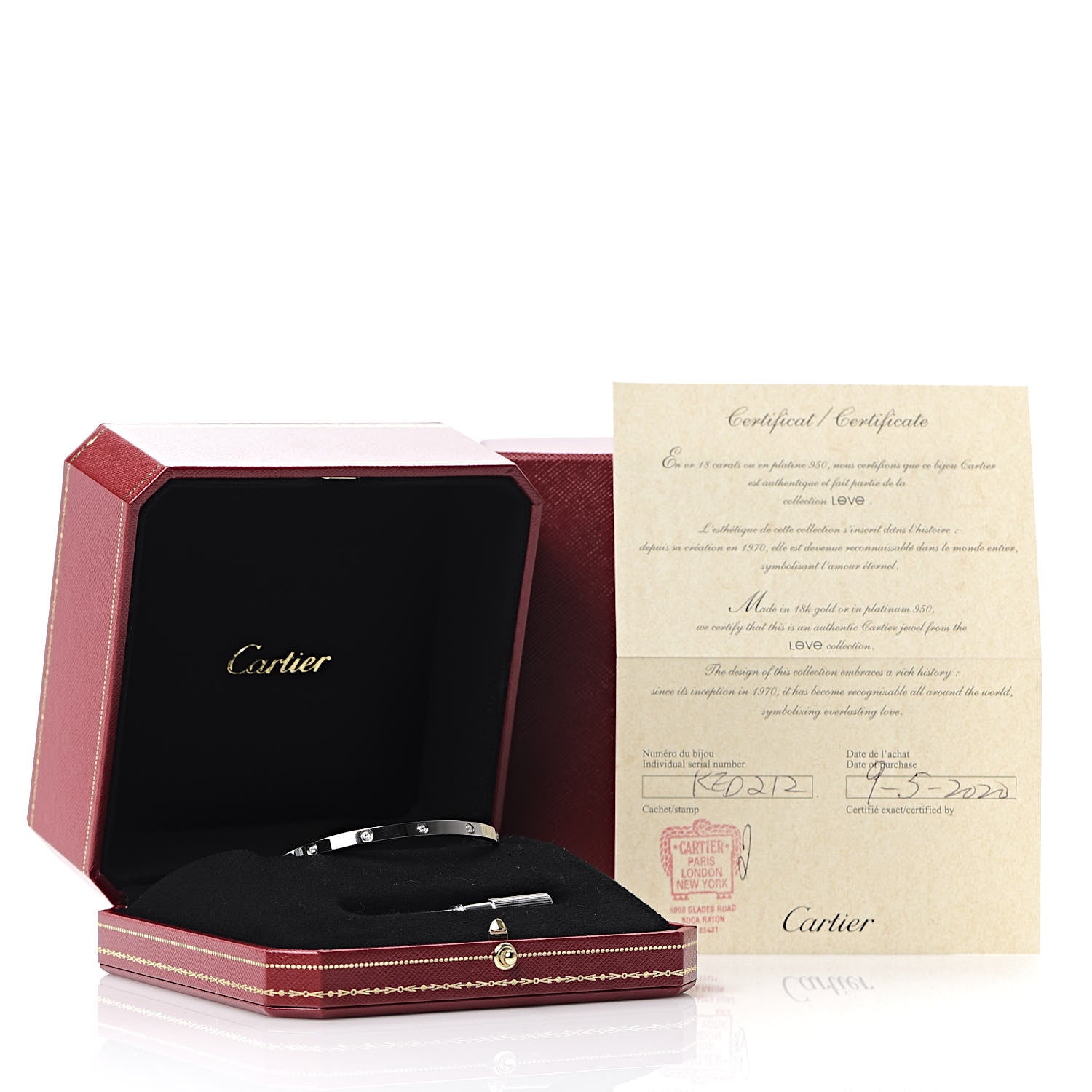 Cartier 18K White Gold 10 Diamond Small LOVE Bracelet 17 6 of 6