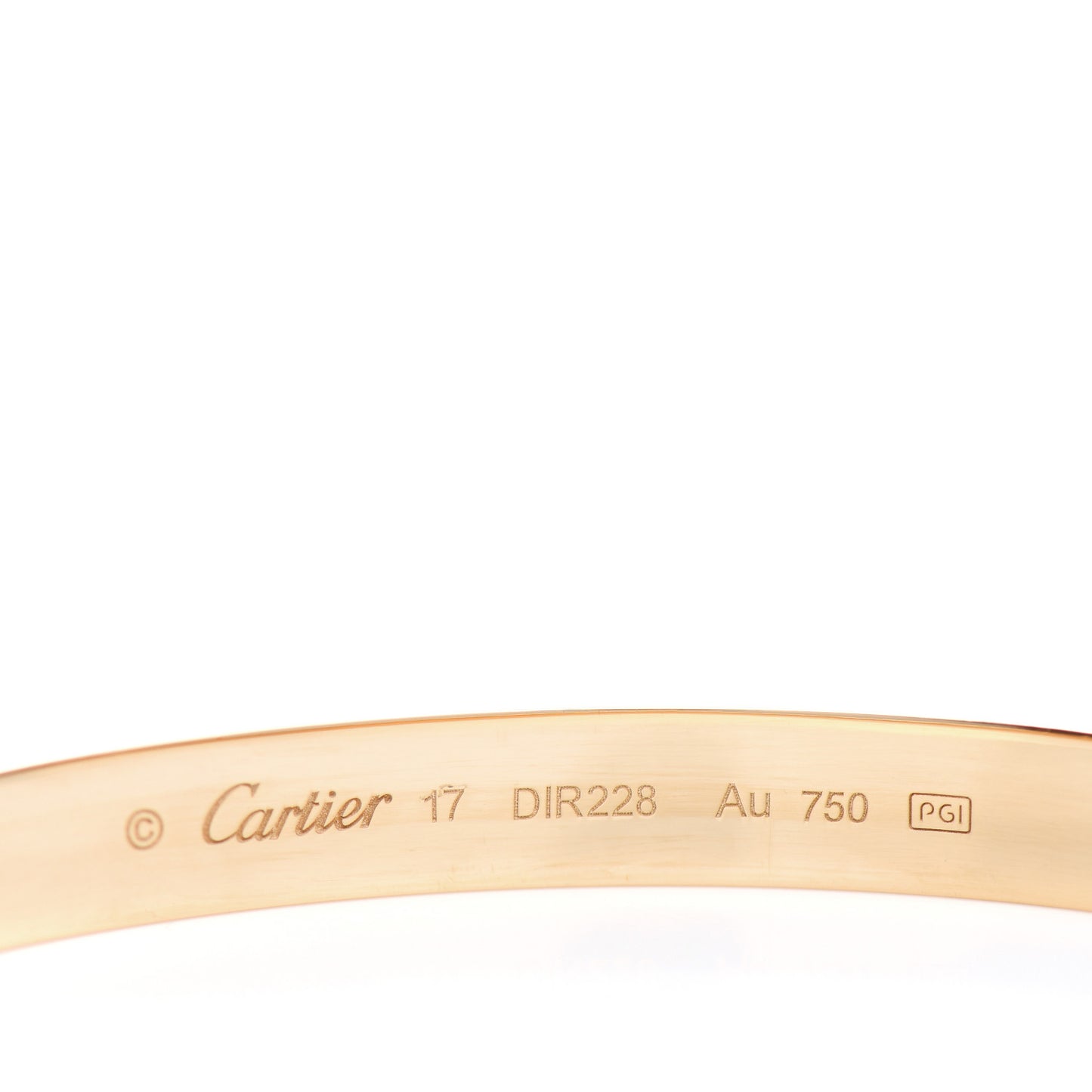 18K Yellow Gold LOVE Bracelet 17