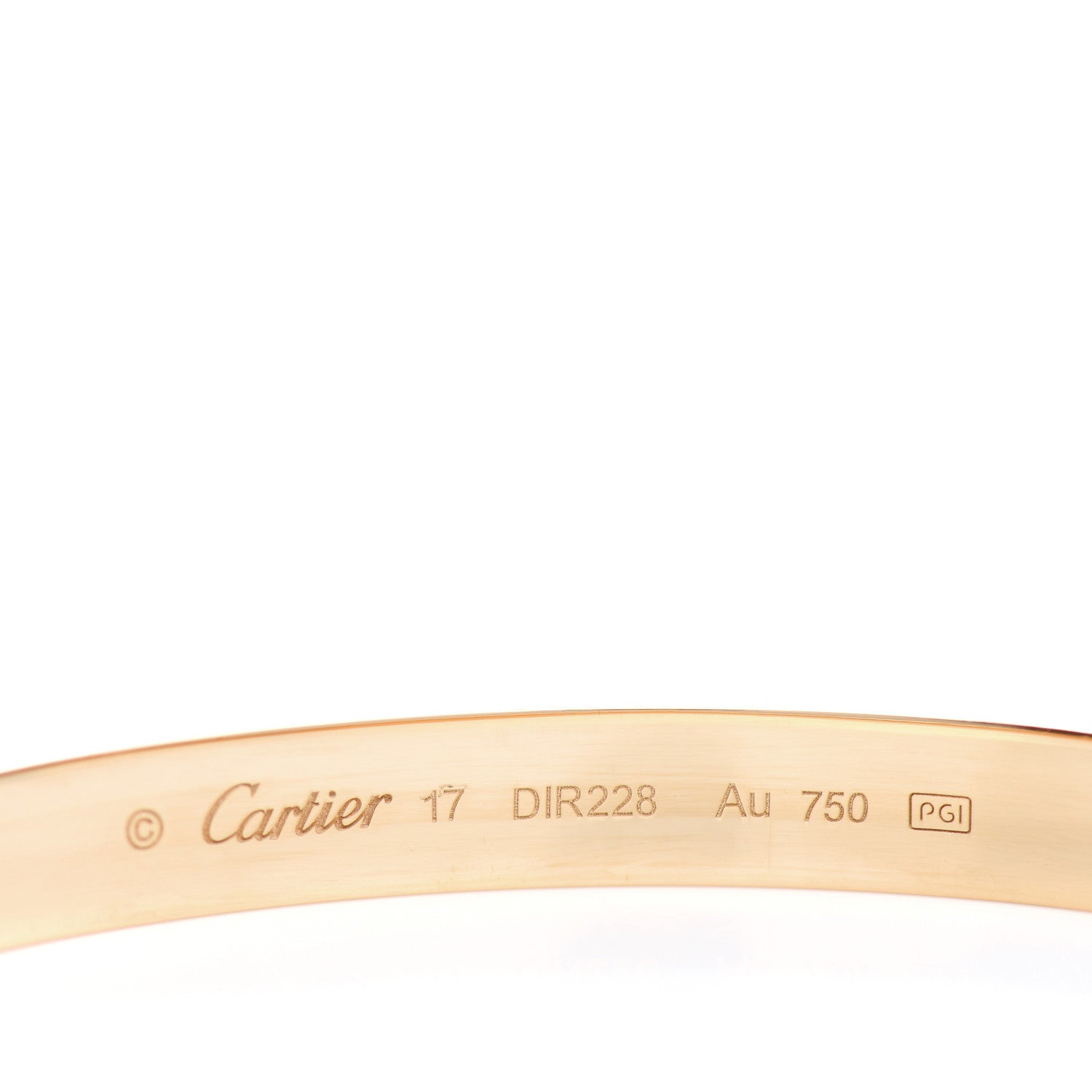 Cartier 18K Yellow Gold LOVE Bracelet 17 4 of 5