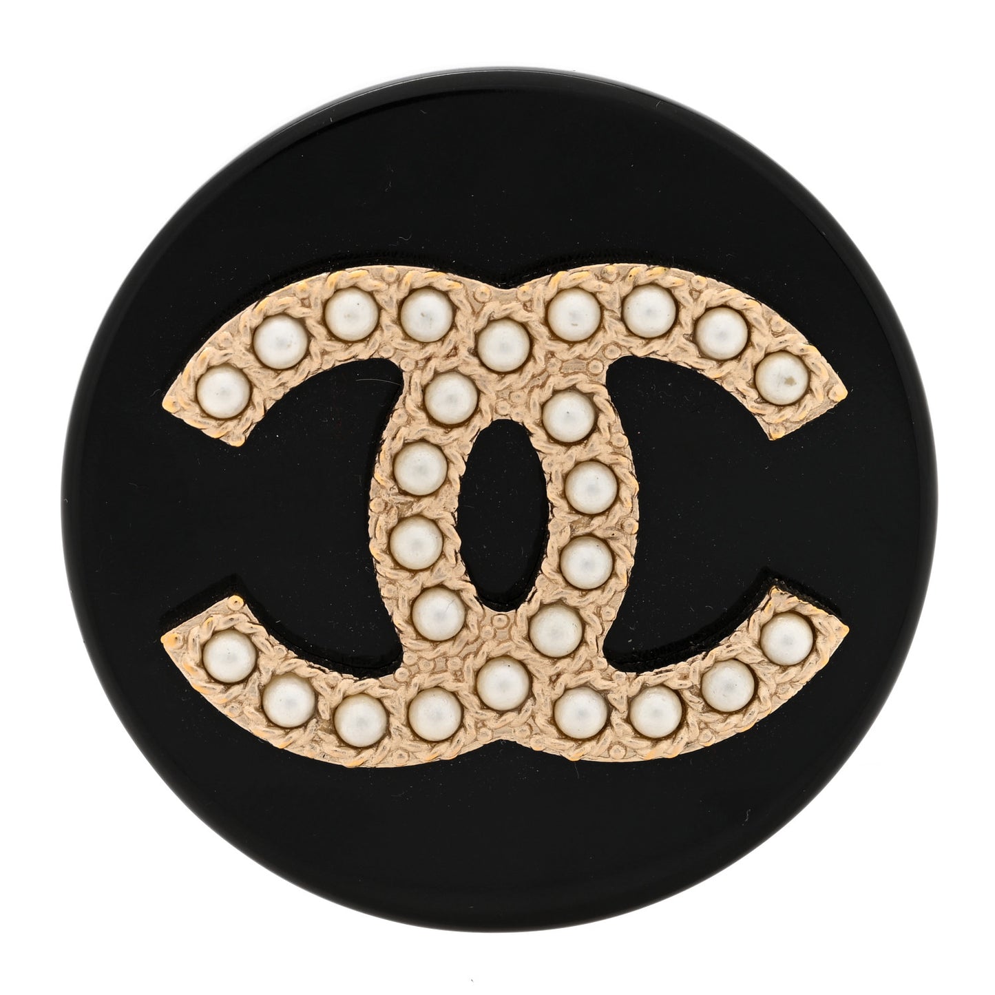 Resin Pearl Brooch Black