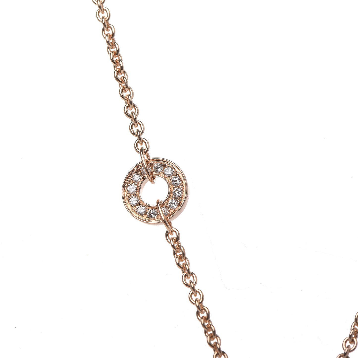 18K Rose Gold Diamond White Ceramic B.Zero1 Necklace