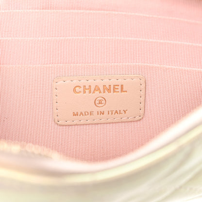 Chanel Iridescent Lambskin Quilted Classic Flat Wallet Pouch Ivory 6 of 7
