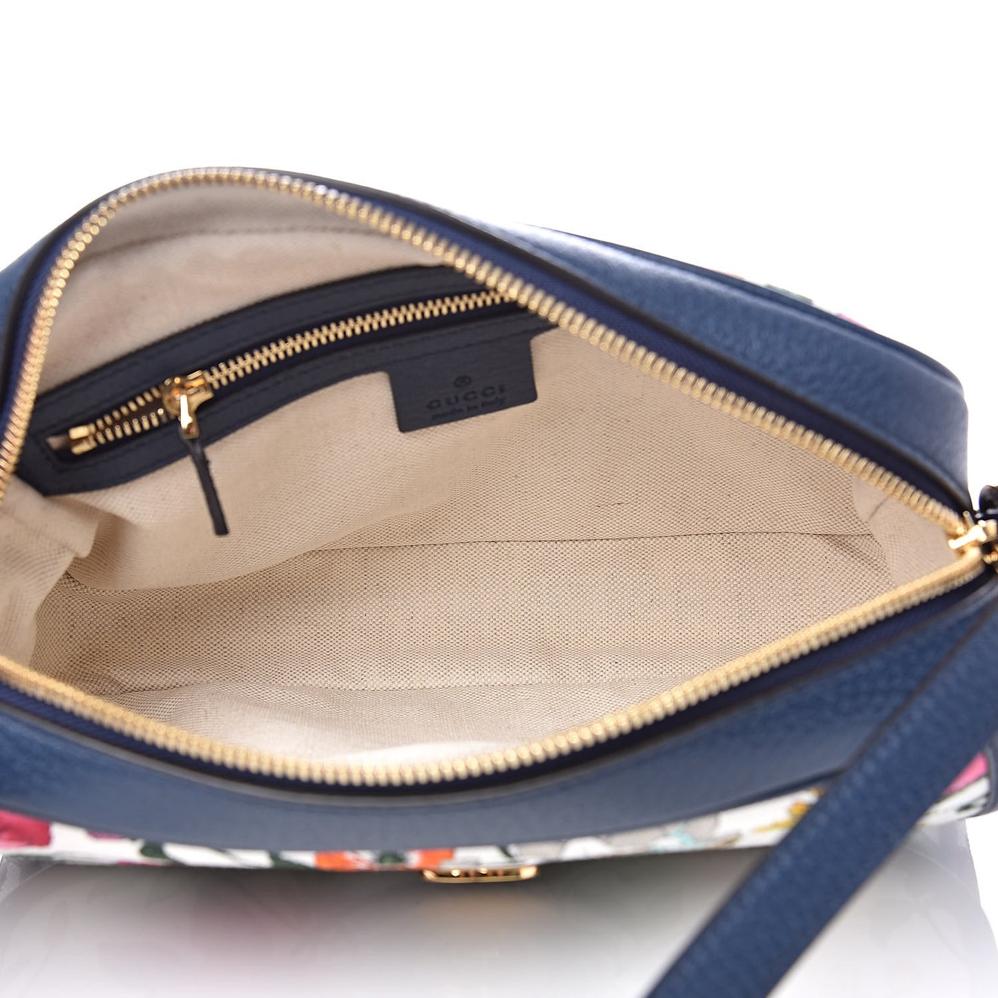 Canvas Flora Floral Shoulder Bag White Blue Agata Mulitcolor