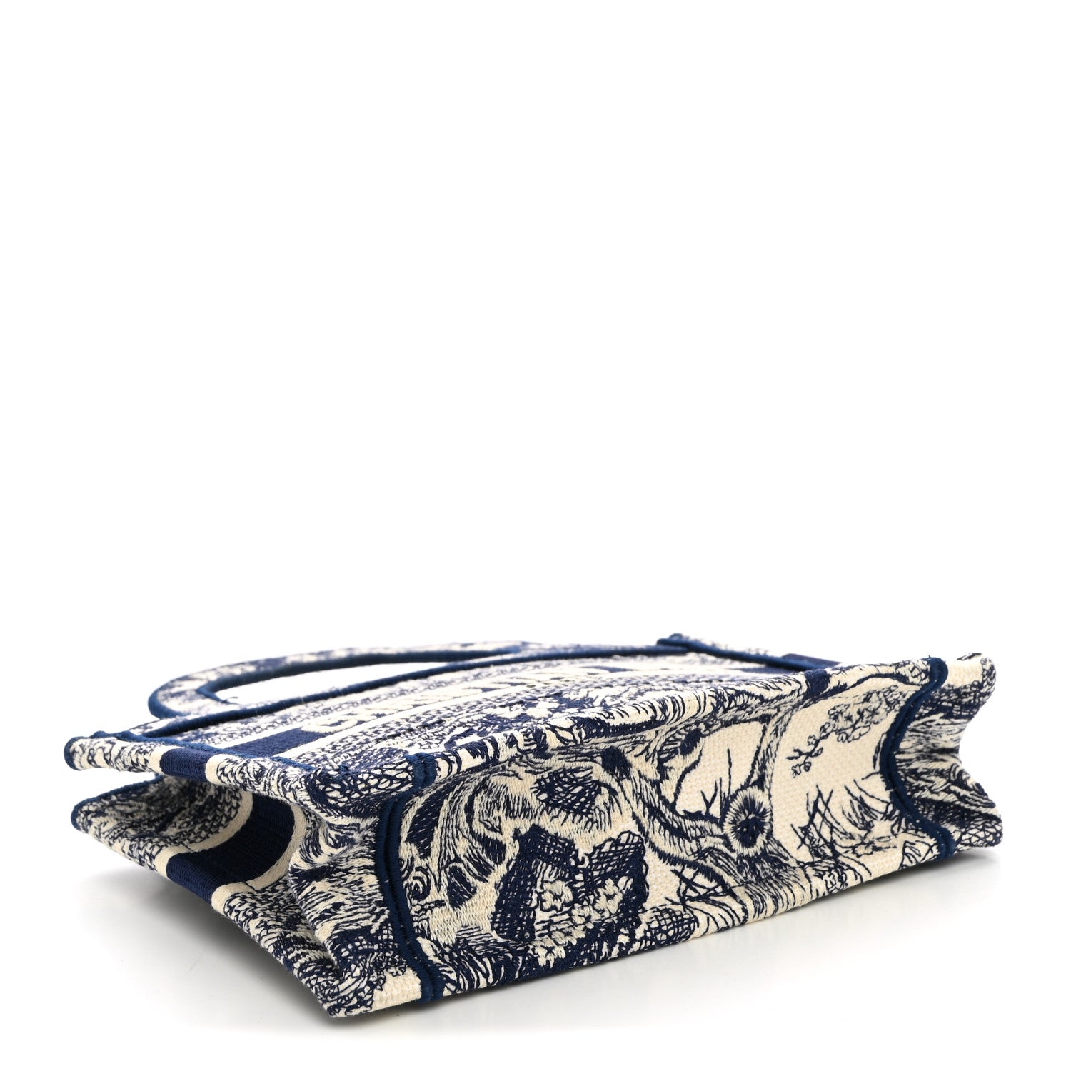 Christian Dior Canvas Embroidered Mini Toile De Jouy Book Tote Blue 3 of 10
