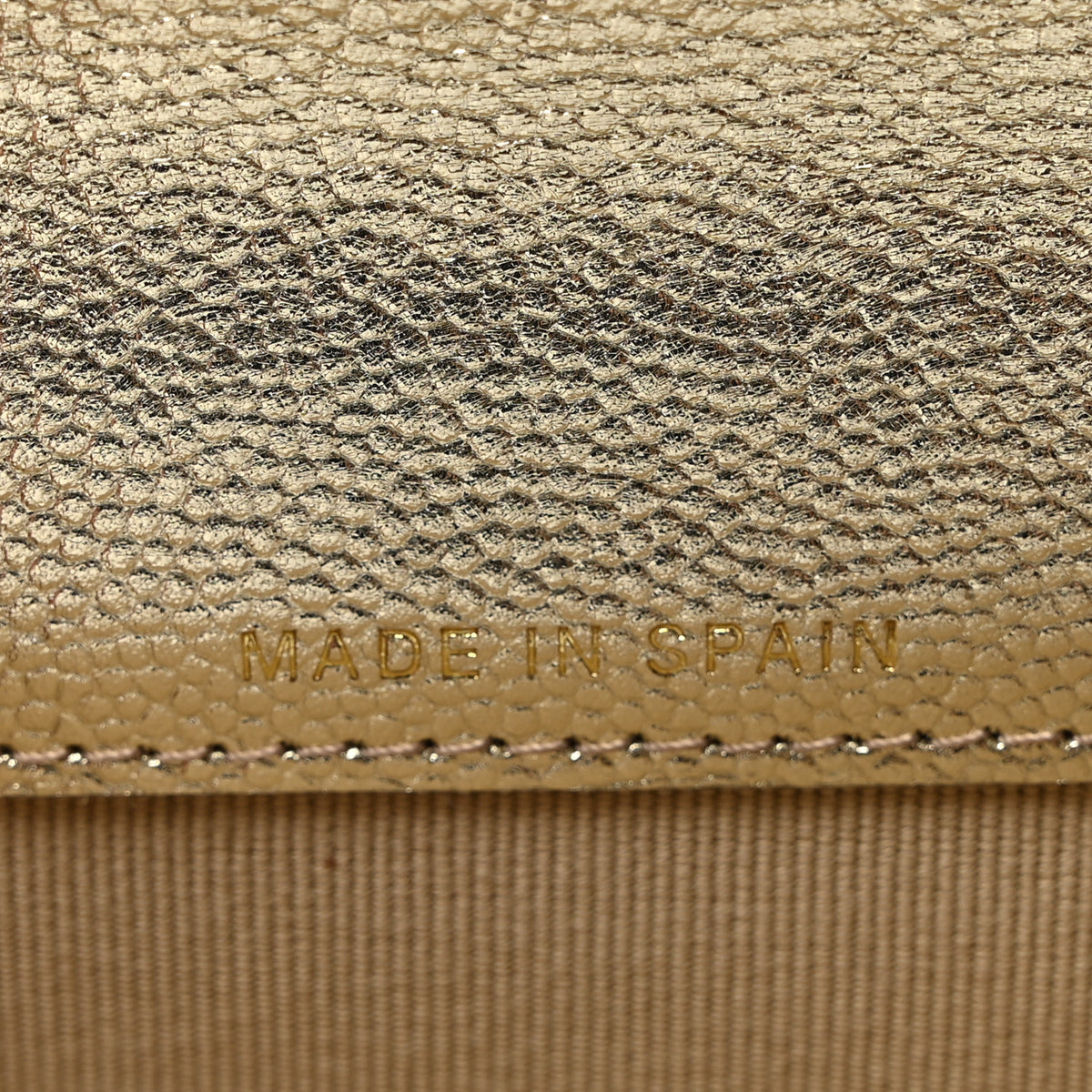 Metallic Caviar Quilted CC Flap Card Holder Gold