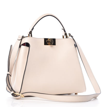 Fendi Vitello Tahiti Burro Bi-Color Medium Peekaboo Iconic Essentially Satchel Camelia Fragola Dark Blue 3 of 8
