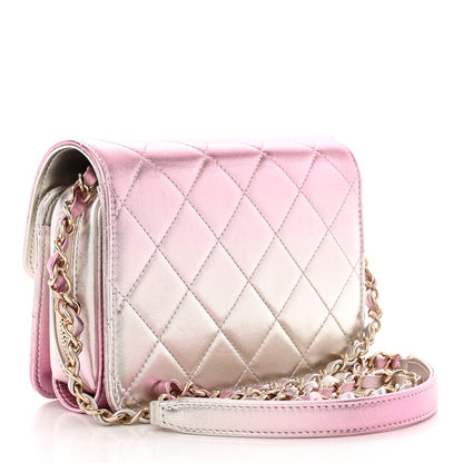 Chanel Metallic Lambskin Like A Wallet Flap Golden Pink 3 of 12