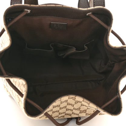 Gucci Monogram Dollar Calfskin O Drawstring Backpack Beige Ebony Testa di Moro Dark Chocolate 5 of 10