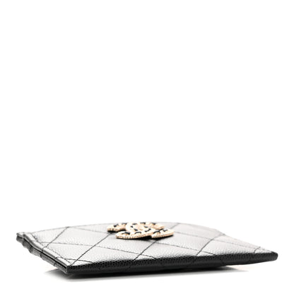 Chanel Caviar Quilted Crystal Card Holder Black 4 of 9