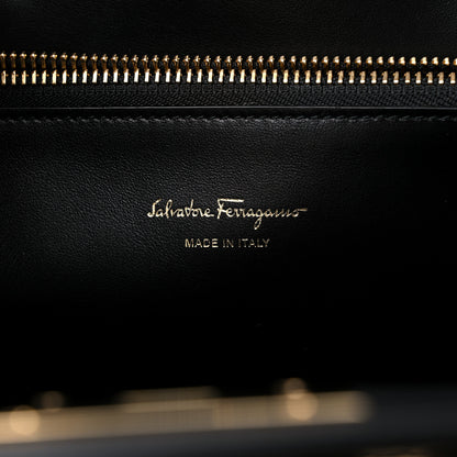 Salvatore Ferragamo Metallic Hammered Calfskin Studio Top Handle Bag Gold 6 of 16