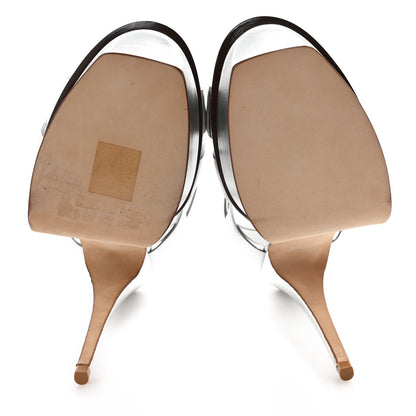 Saint Laurent Metallic Calfskin Tribute 105 Platform Sandals 39.5 Silver 6 of 11