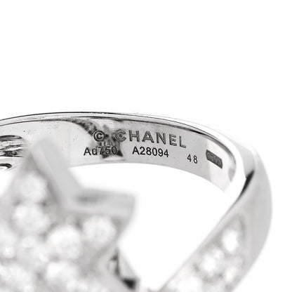 Chanel 18K White Gold Diamond Comete Geode Ring 48 4.5 4 of 5