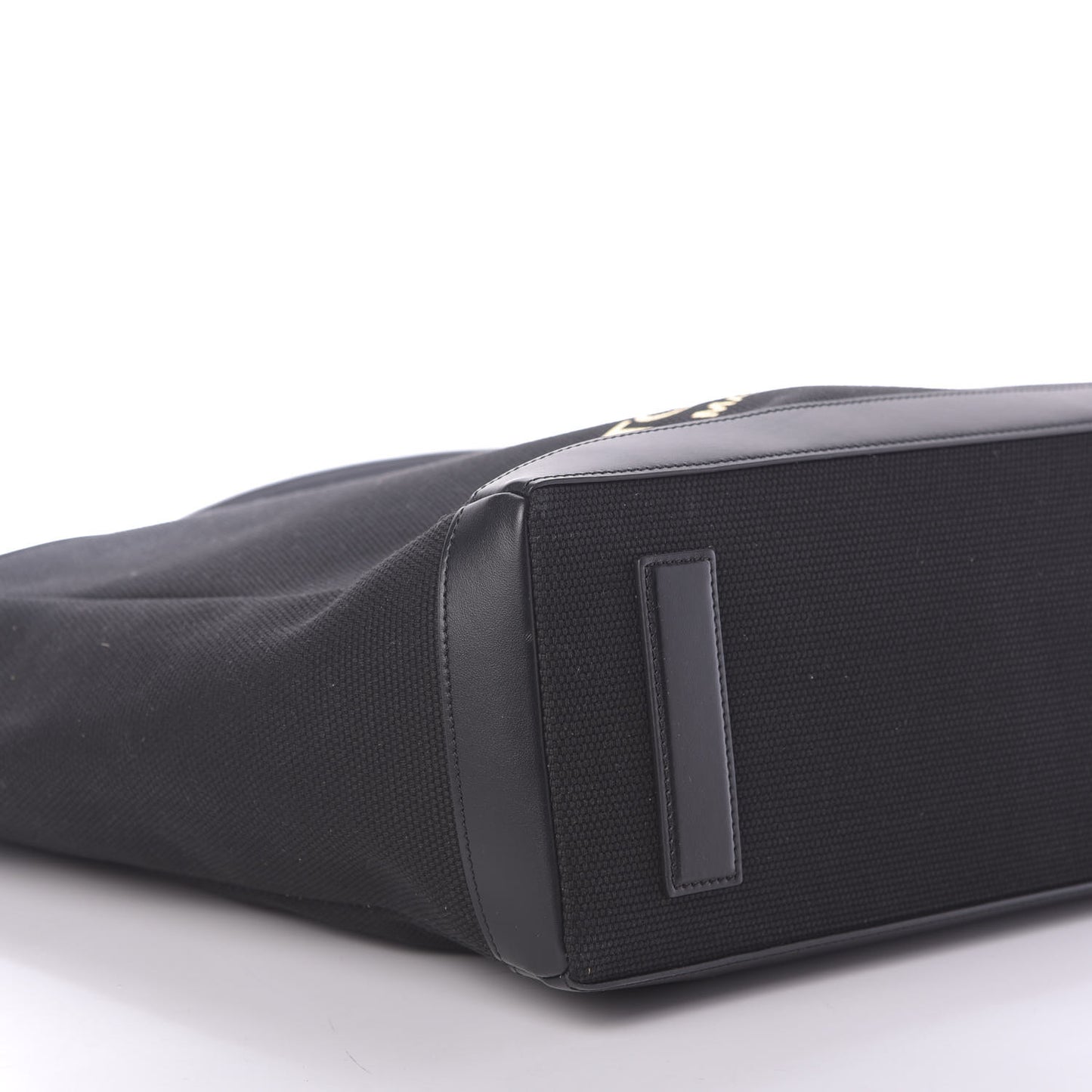Canvas Calfskin Logo Tote Black