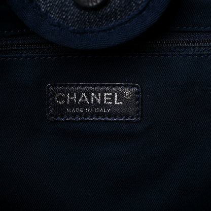 Chanel Denim Large Deauville Tote Dark Blue 6 of 17