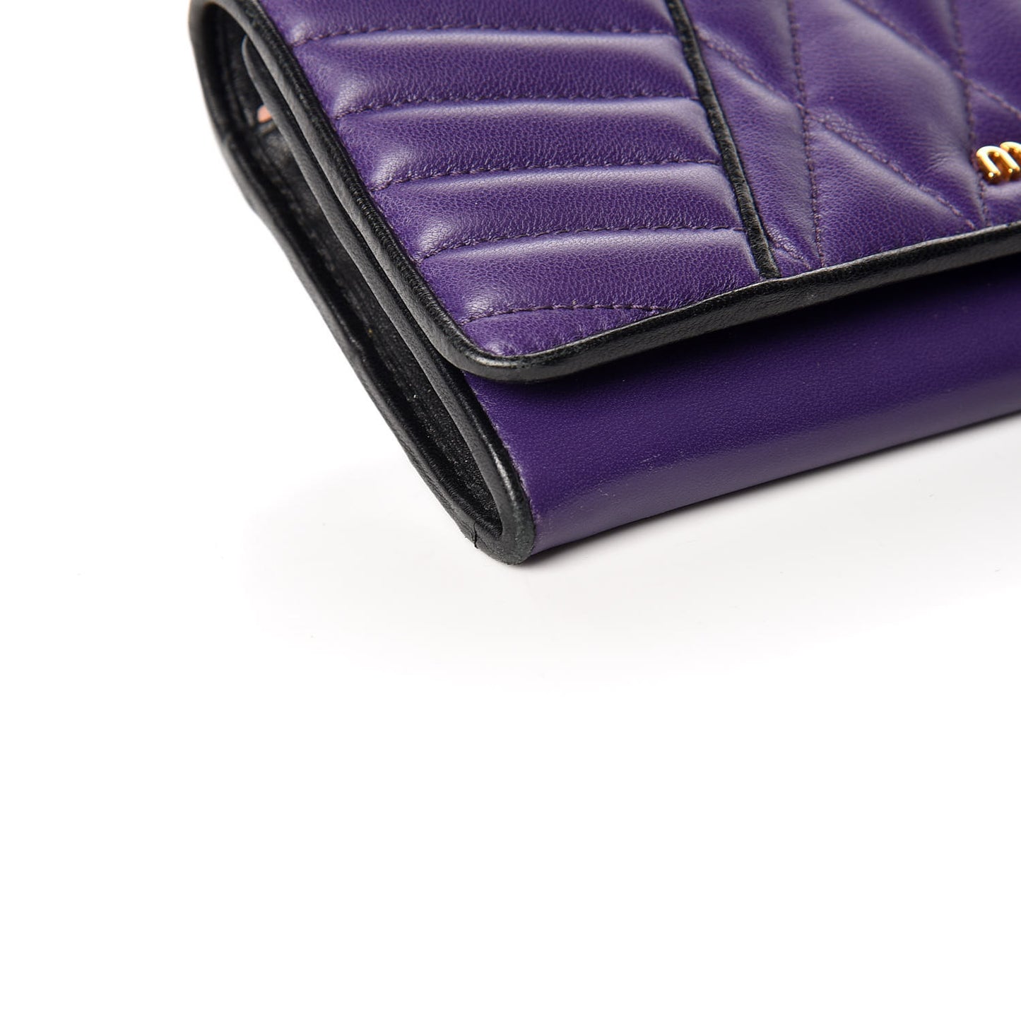 Nappa Matelasse Biker Flap Wallet Viola