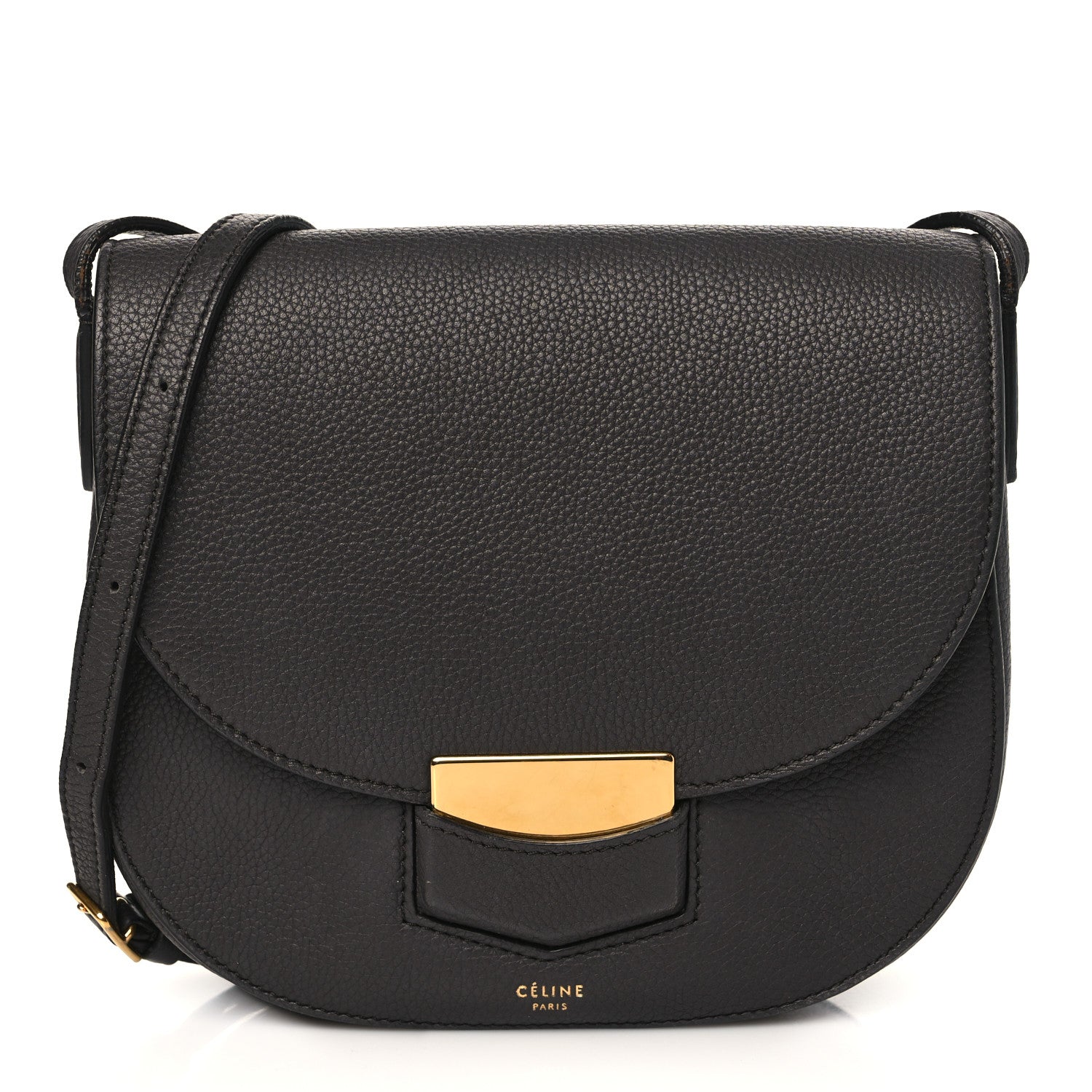 Celine Baby Grained Calfskin Small Trotteur Dark Taupe 1 of 9
