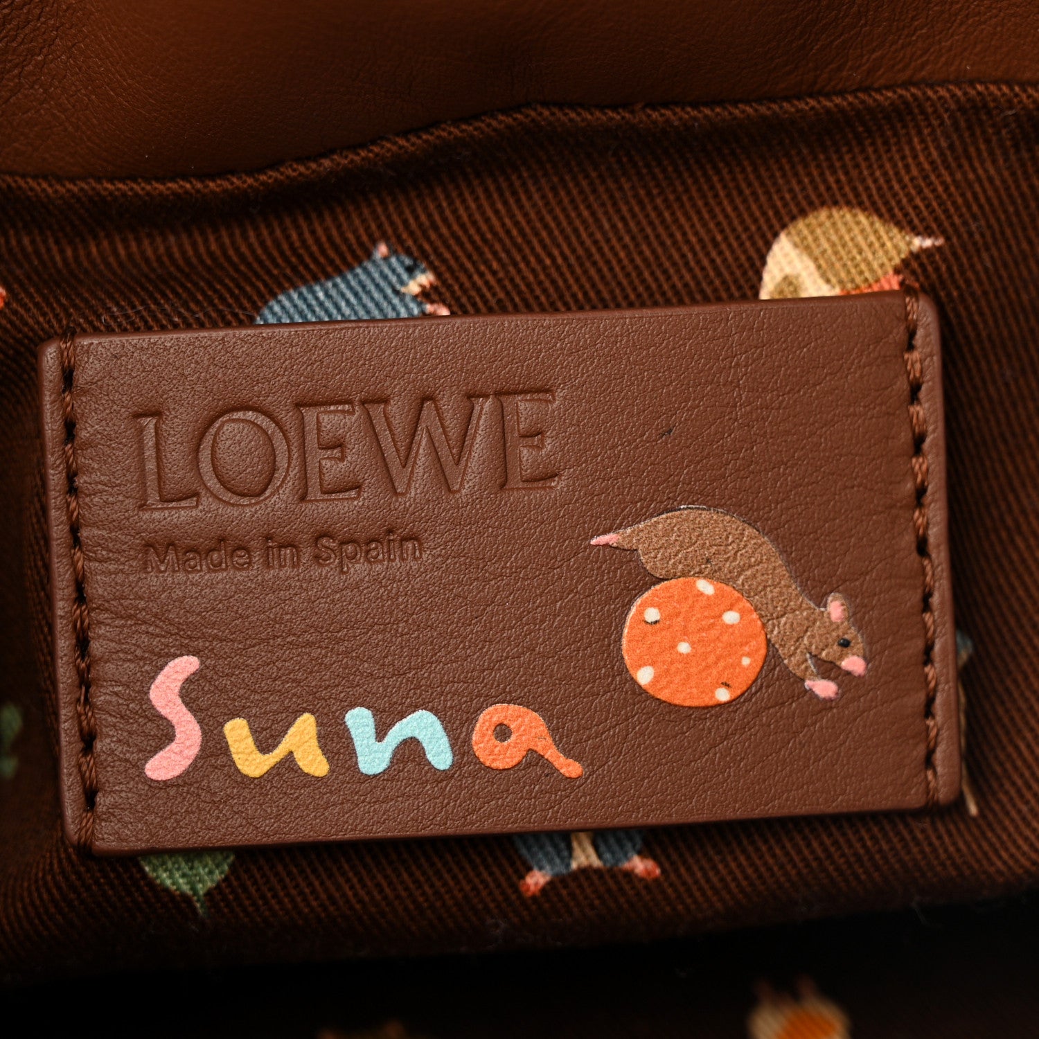 Loewe x SUNA FUJITA Nappa Hamster Mini Flamenco Knot Clutch Havana 6 of 13