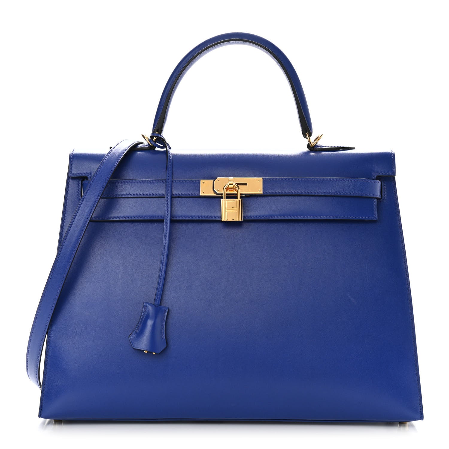Hermes Tadelakt Kelly Sellier 35 Bleu Electric 1 of 15