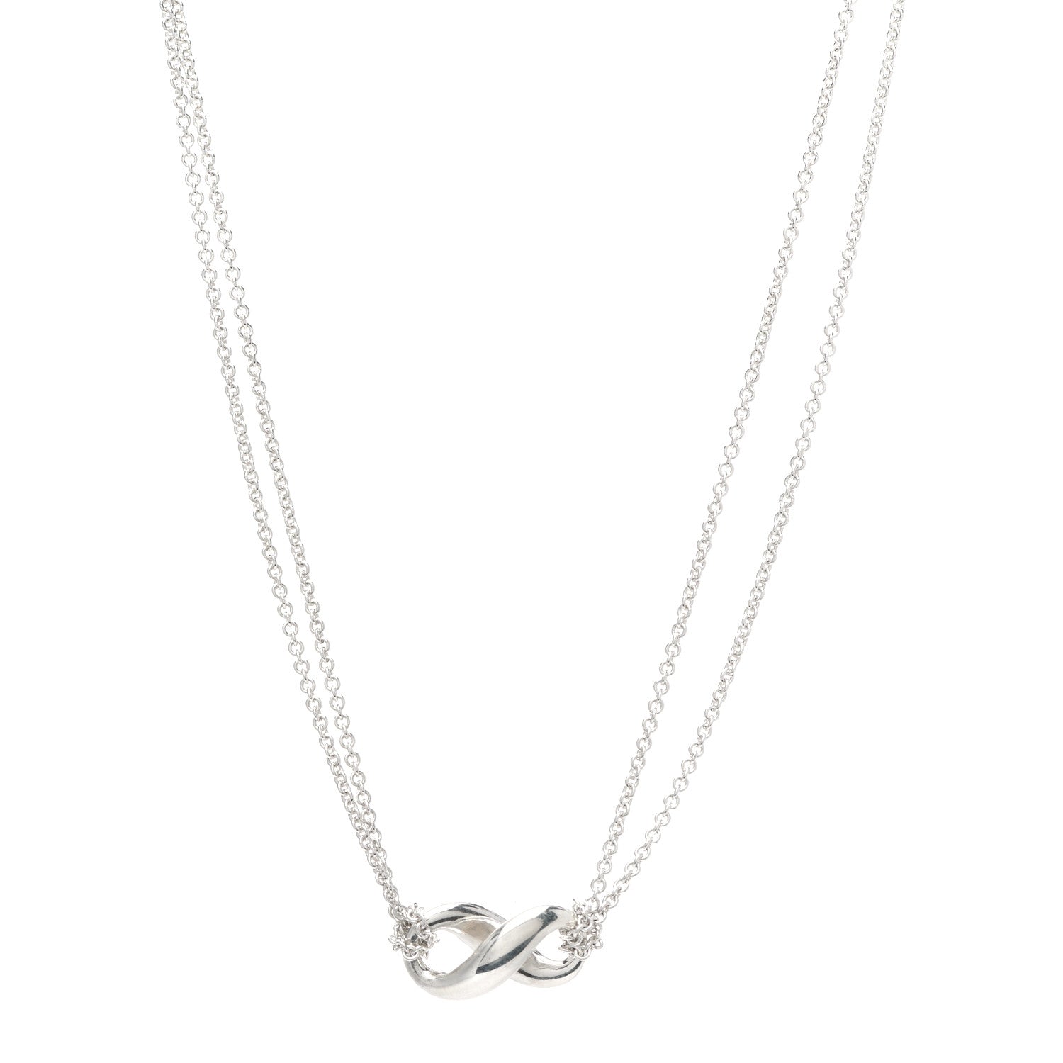 Tiffany Sterling Silver Figure 8 Pendant Necklace 1 of 5