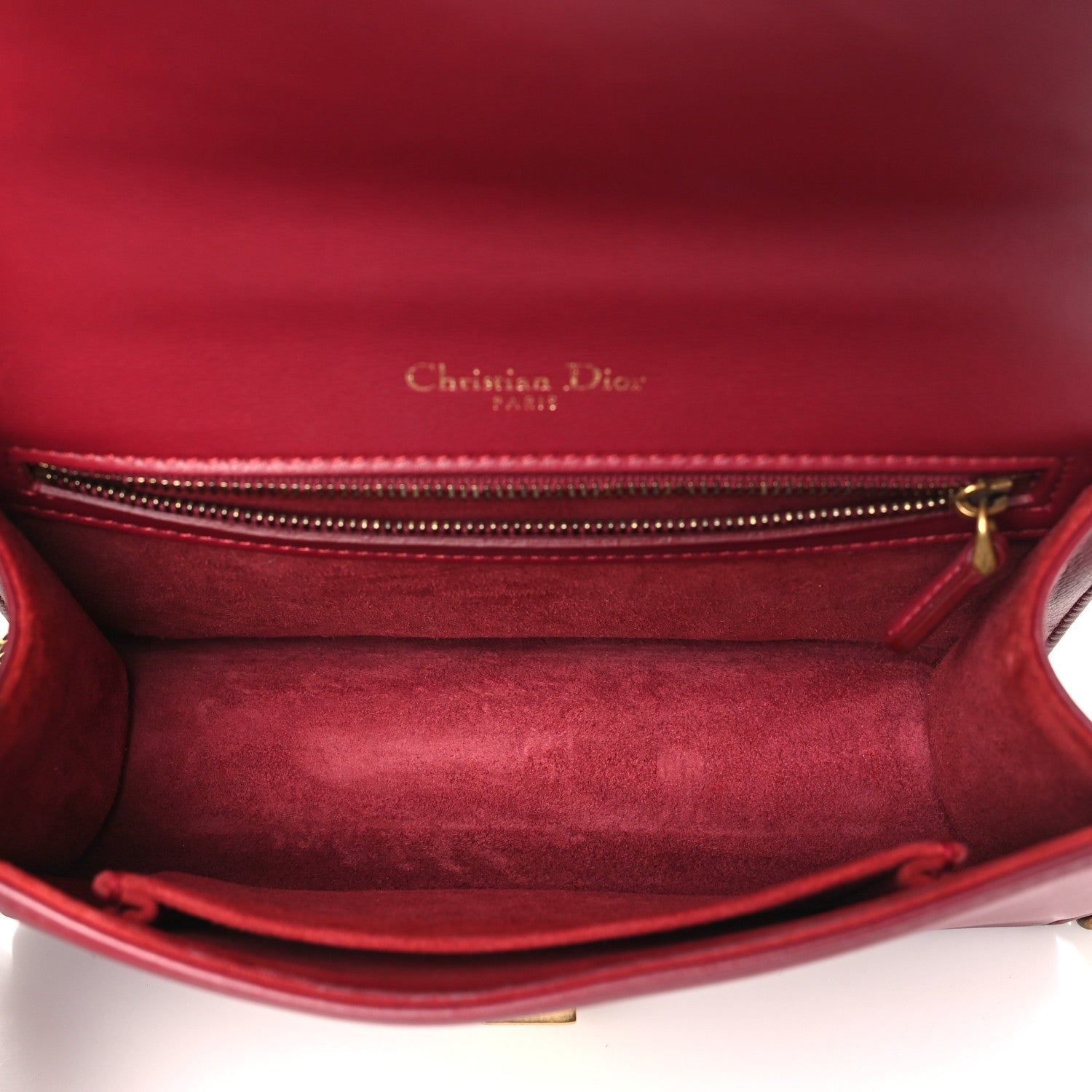 Christian Dior Calfskin Studded Small Diorama Flap Bag Burgundy 5 of 10