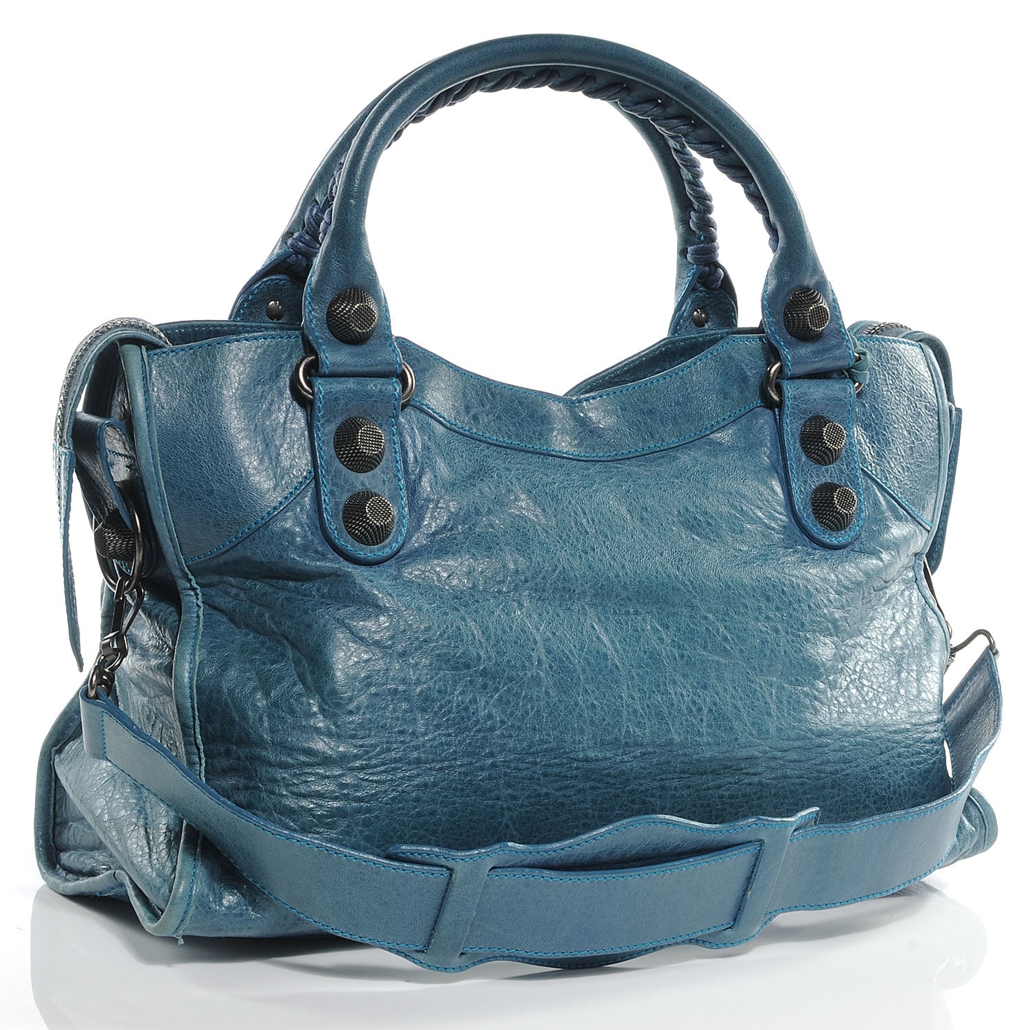 Balenciaga Chevre Giant 21 Gunmetal Hardware City Neiman Marcus LE Bleu 3 of 7