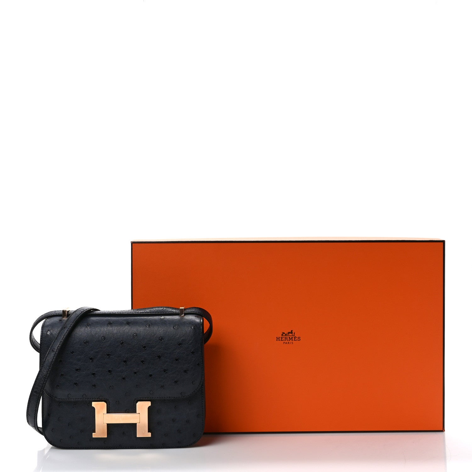 Hermes Ostrich Constance 18 Bleu Indigo 10 of 13