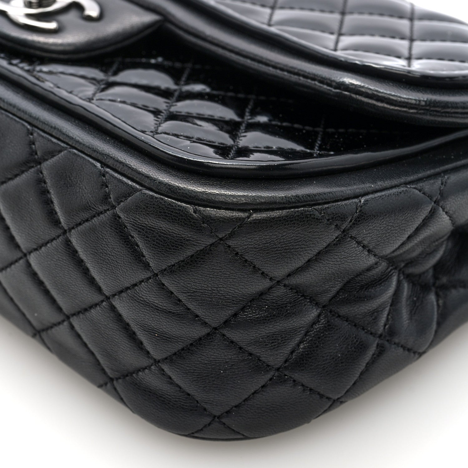 Chanel Patent Quilted Classic Twist Flap Bag Black 10 of 10