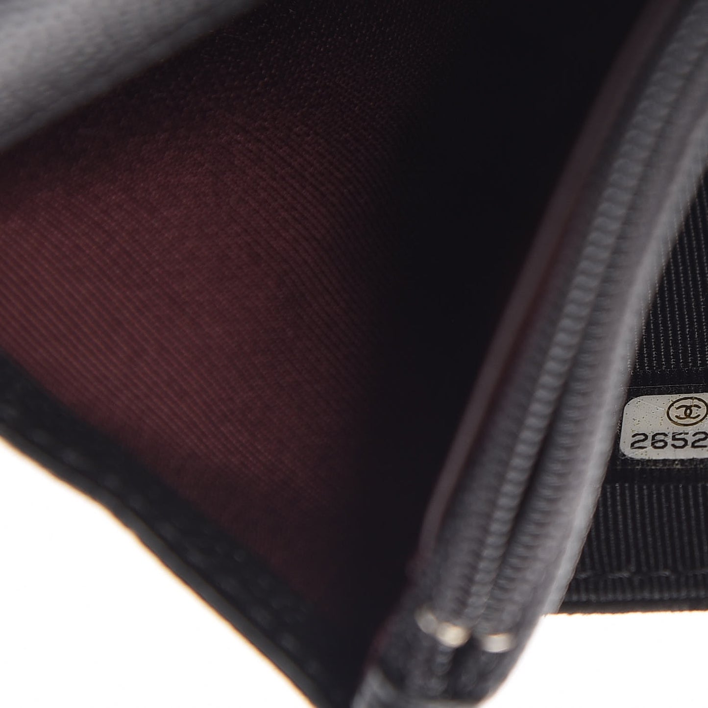 Caviar Suede Stitched Lady Coco Wallet On Chain WOC Black