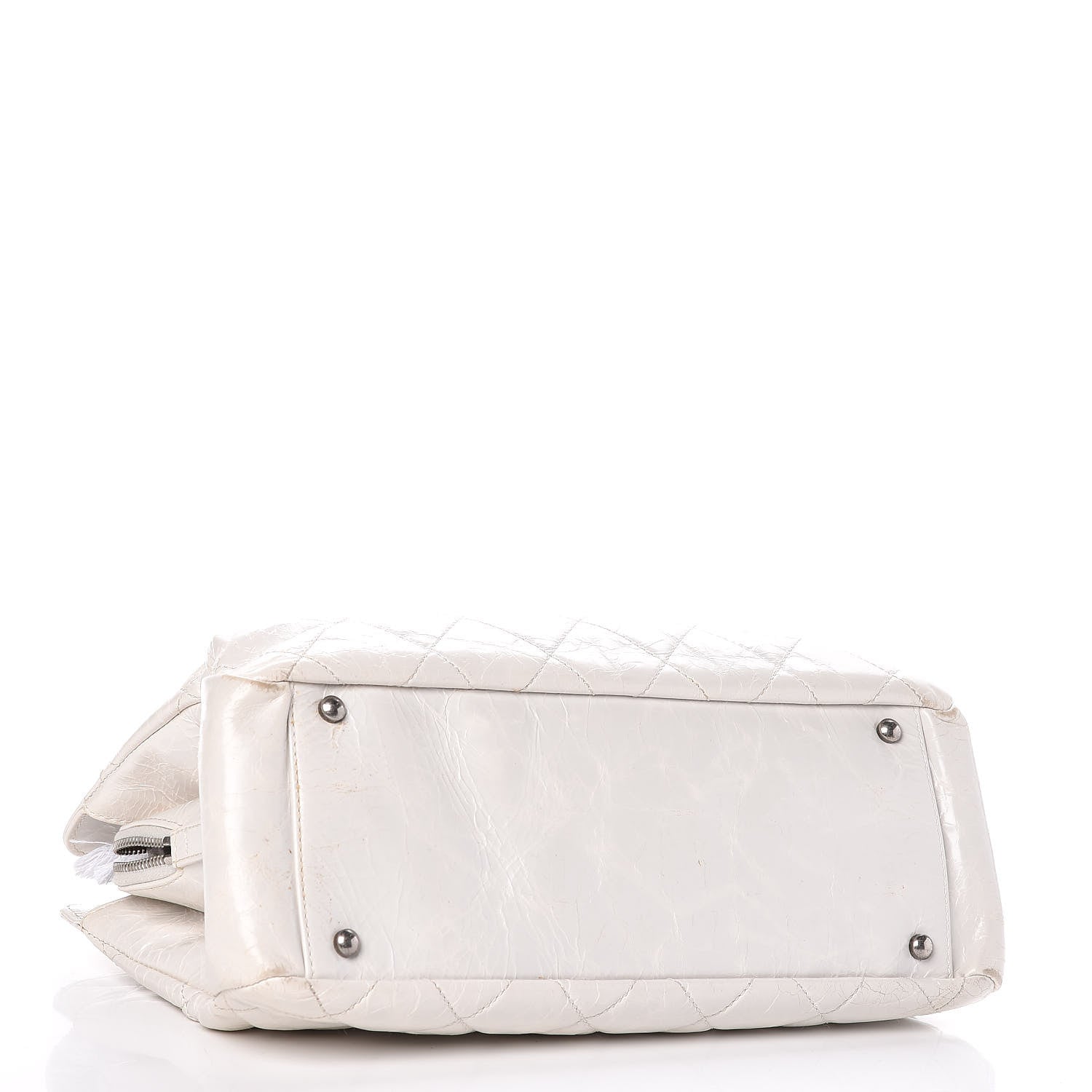 Chanel Glazed Crackled Calfskin Small Reissue Tote White 4 of 20