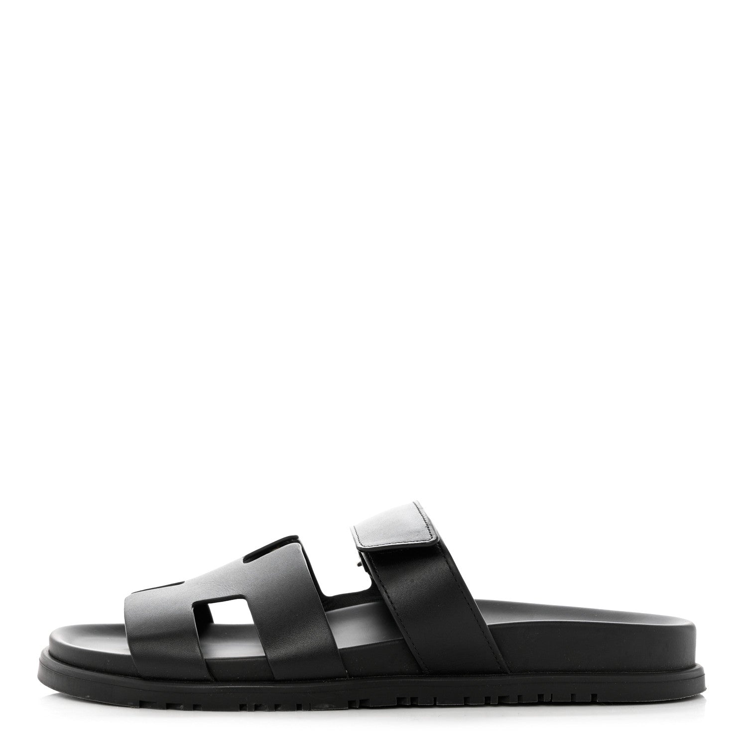 Hermes Calfskin Womens Chypre Sandals 40.5 Black 1 of 11